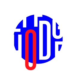 Logo with blue and red design on a white background Jeff Hodges